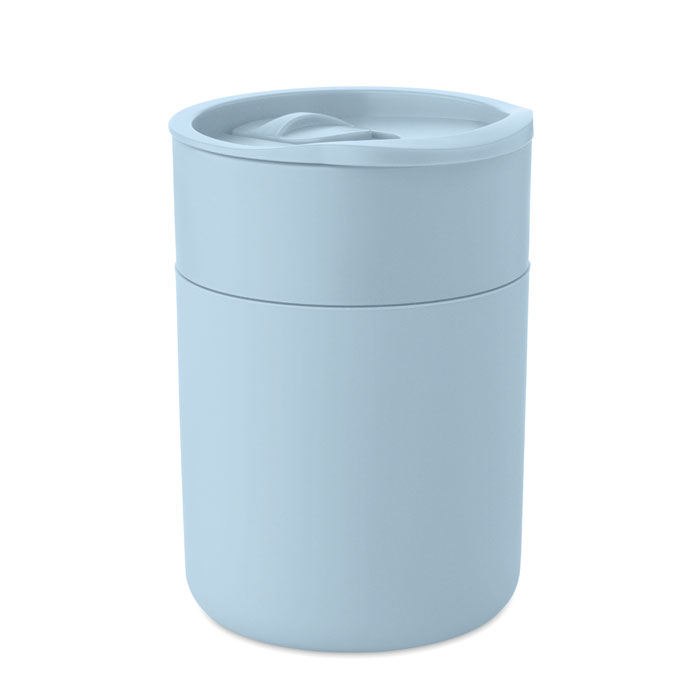 Gobelet publicitaire 330 ml avec manchon silicone Goblet bleu bébé